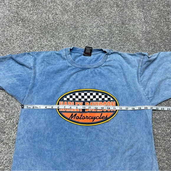 Vtg Harley Davidson Shirt Mens Large Blue Acid Wash Wisconsin 90s 1998 Bike - Picture 3 of 7
